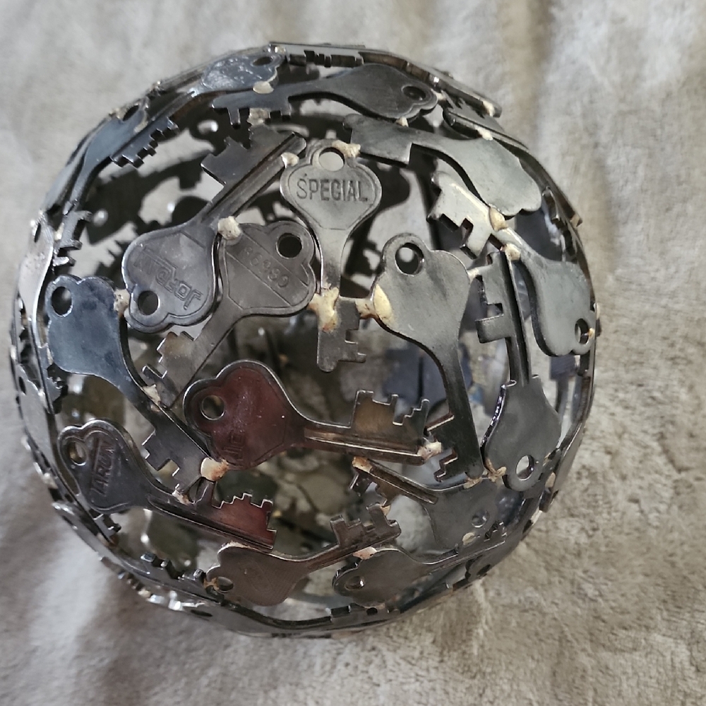 Unique Metal Key Sphere Decor